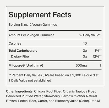Timeline Mitopure Urolithin A Supplement Gummies