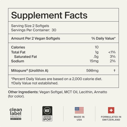 Timeline Mitopure Urolithin A Supplement Softgels